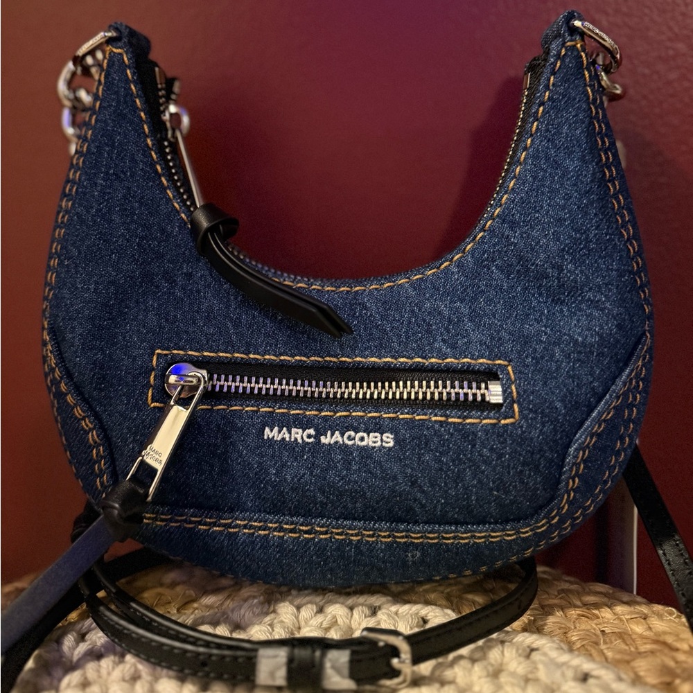 Marc Jacobs Indigo Denim Mini Crescent Bag - Picture 4 of 9